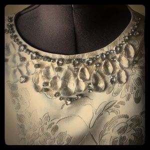 Eliza J silver beaded fit & flare party dress